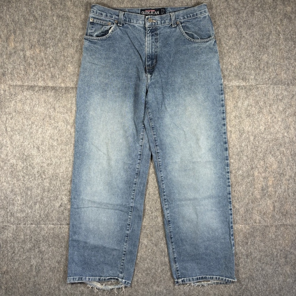 Quiksilver QuickJean Pants Men's 33x30 Blue Jeans Wide Leg‎ Baggy Skater Vintage